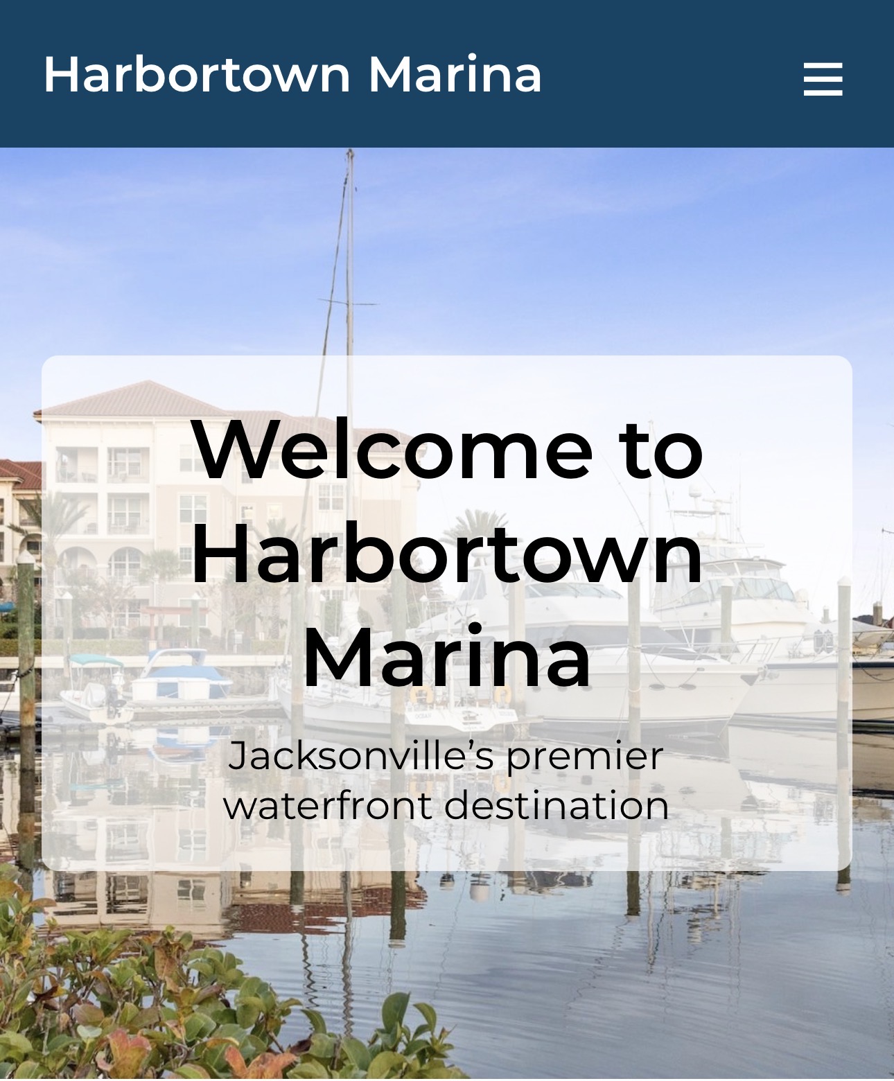Harbortown Marina website preview